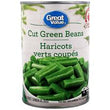 Great Value, Cut Green Beans, 398ml, 1 Unit